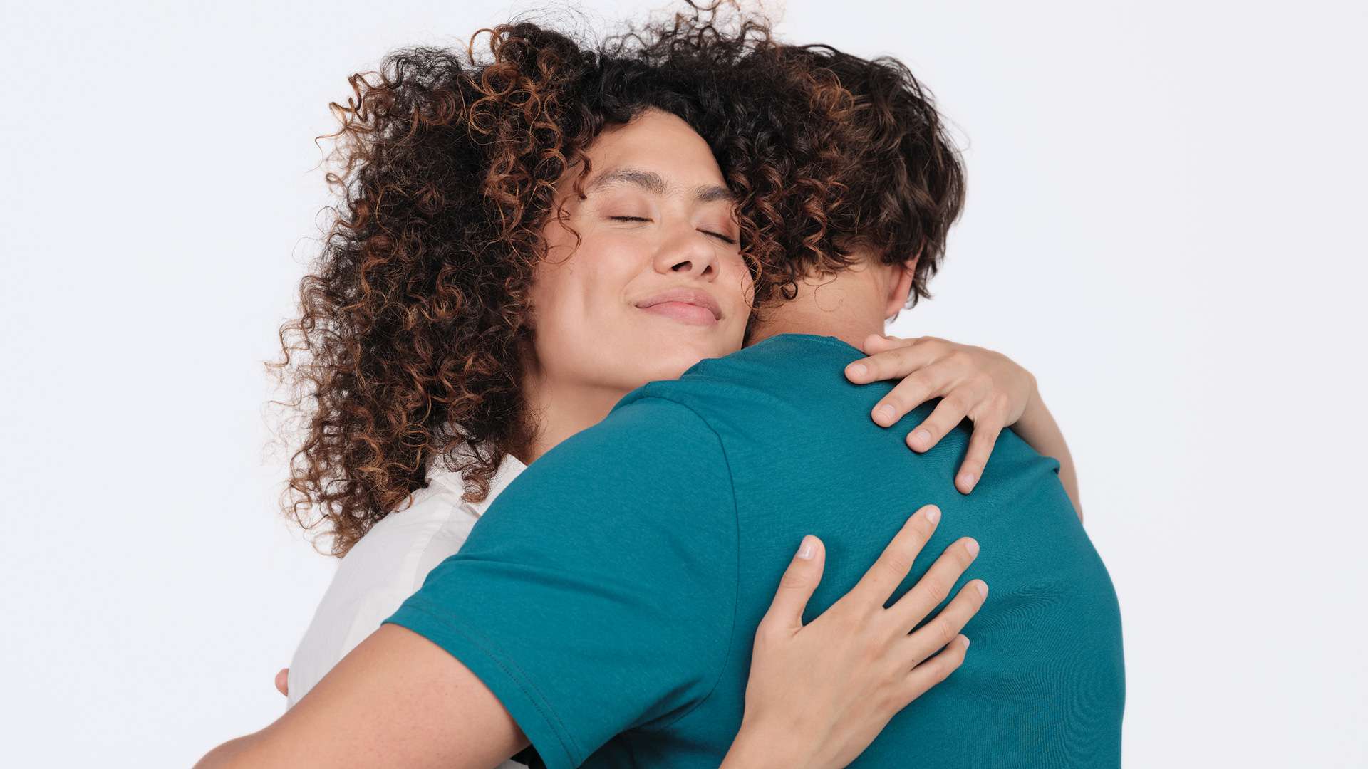Two people hugging